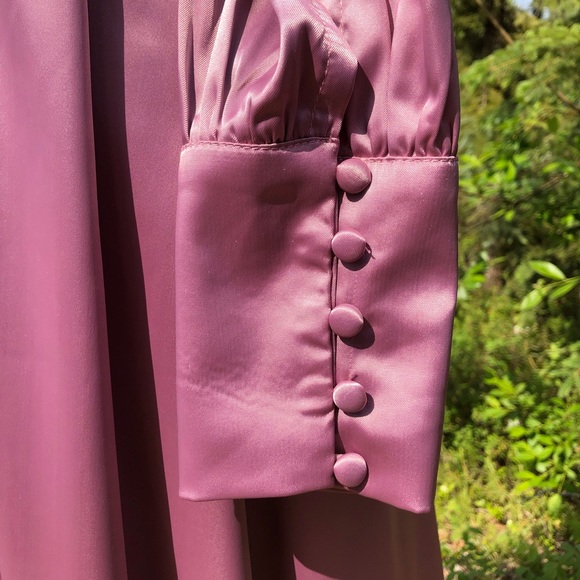 A-line Halter Satin Long Dresses with Pockets Vintage Mauve